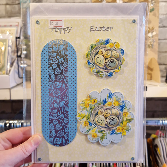 Yellow & Blue Easter Greetings Card
