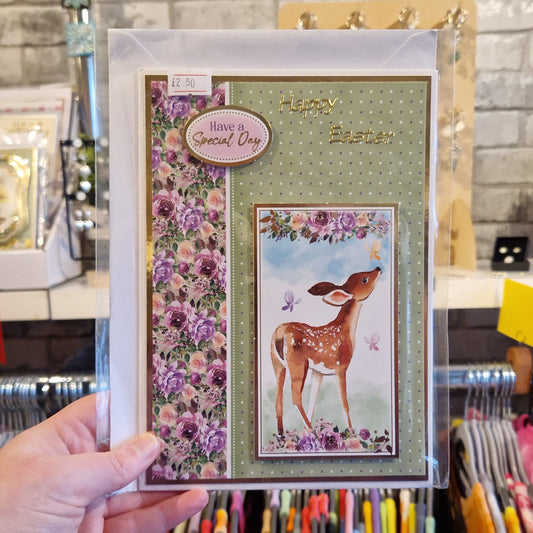 Floral Deer Easter Greetings Card