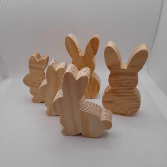 Unpainted Wooden Bunny - Profile