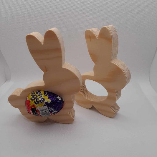 Wooden Bunny Egg Holder - Unpainted