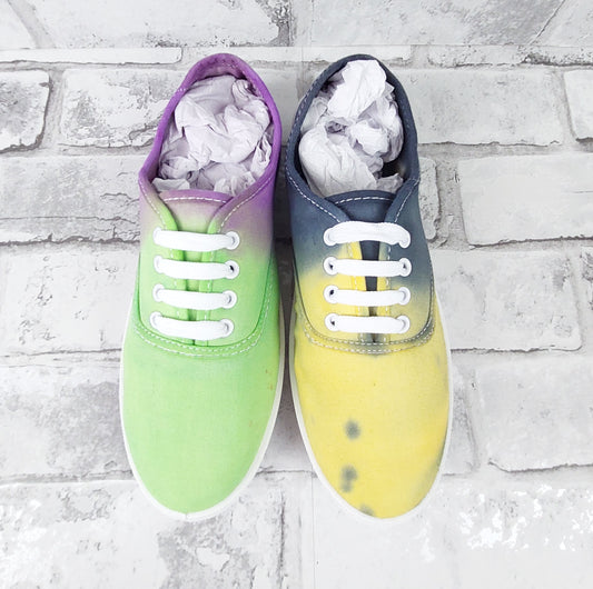 SALE Purple/Green & Black/Yellow Lace Up Trainers - Size 5