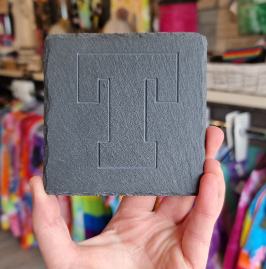 Etched Slate Coaster - T