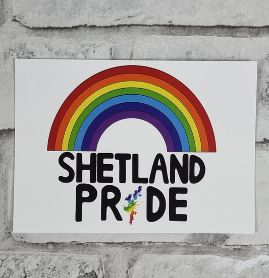 Shetland Pride Rainbow Design Postcard