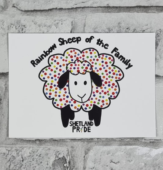 "Rainbow Sheep of the Family" Design Postcard - Portrait