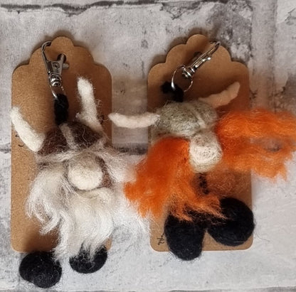 Needle Felted Viking - Bag Clip