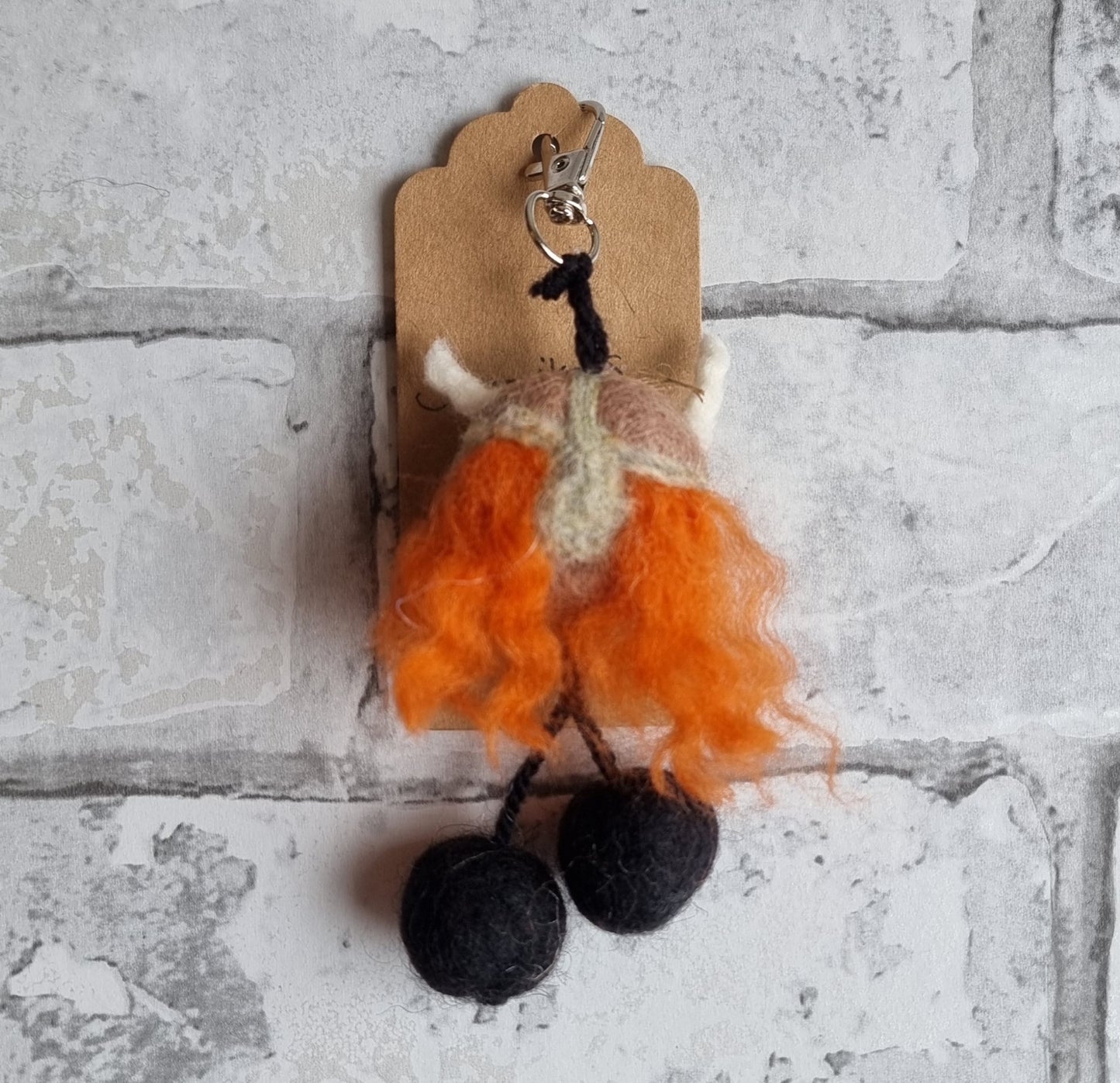 Needle Felted Viking - Bag Clip