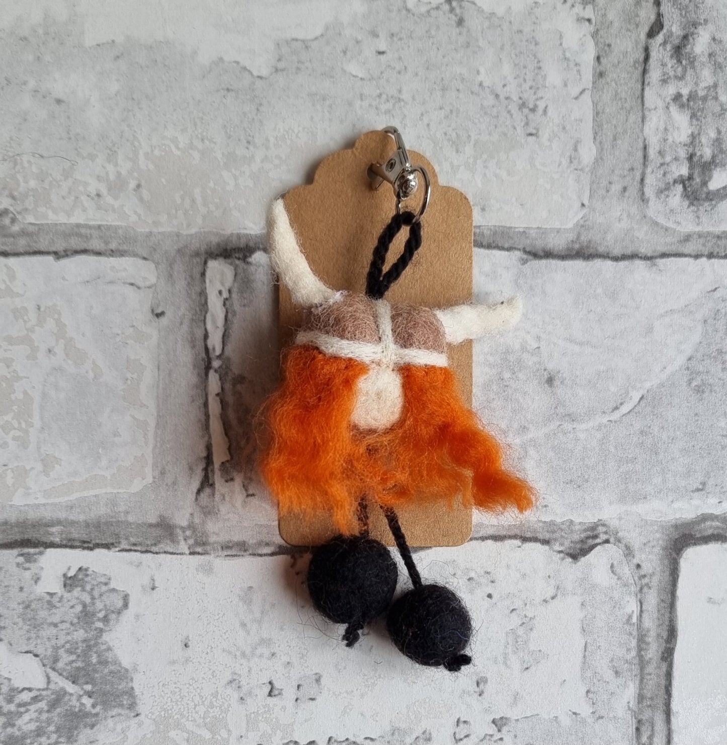 Needle Felted Viking - Bag Clip