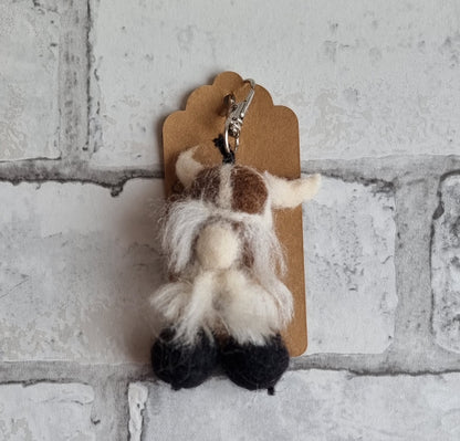 Needle Felted Viking - Bag Clip