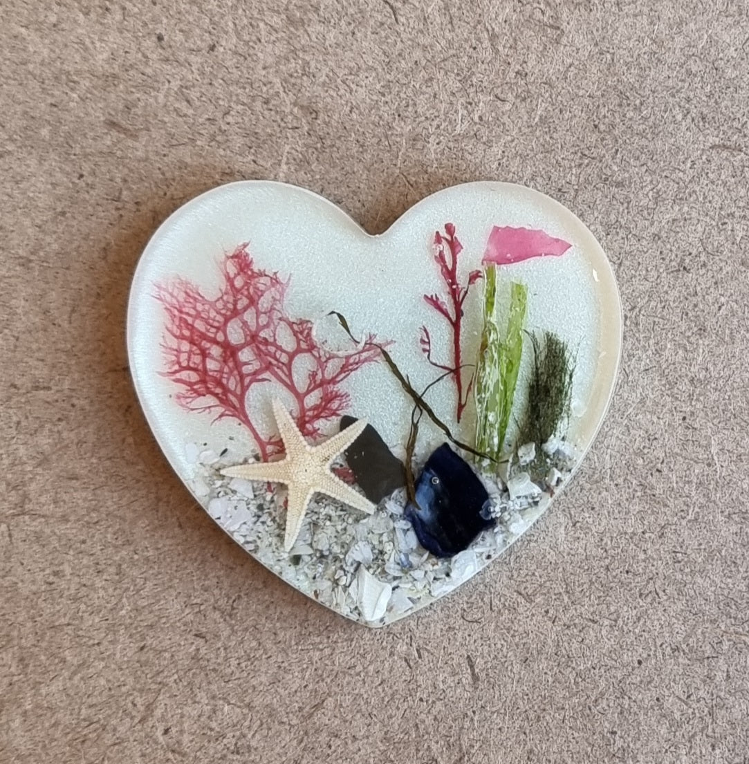 Heart Beachy Resin Magnet