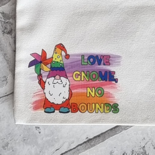 "Love Gnome, No Bounds" Canvas Pouch/Pencil Case