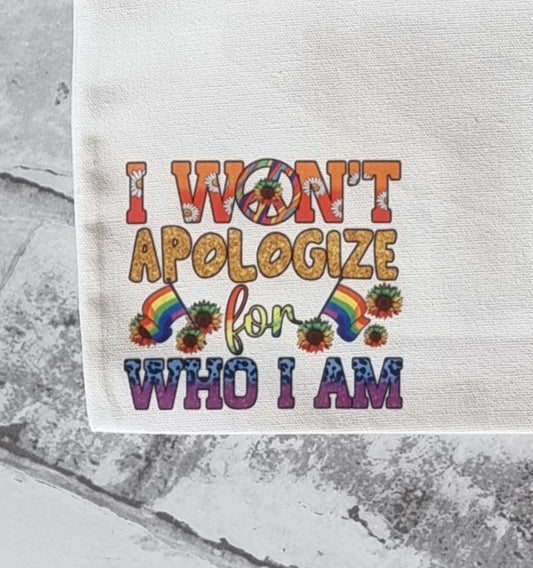 "I Won't Apologize" Canvas Pouch/Pencil Case