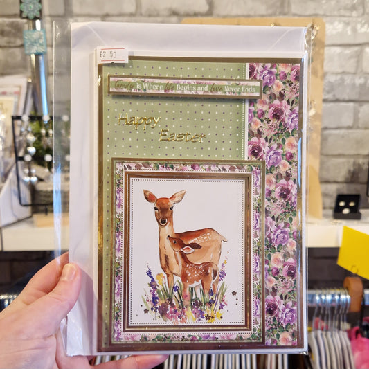 Pair of Deer Easter Greetings Card