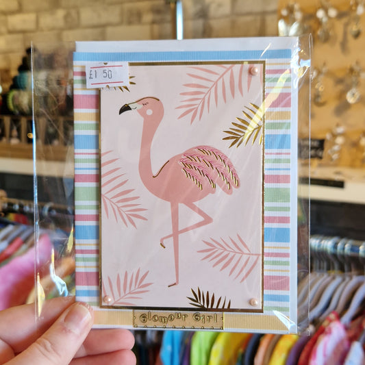 Flamingo "Glamour Girl" Greetings Card