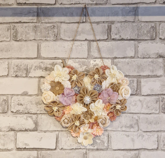 Chabby Chic Wooden Hanging Heart