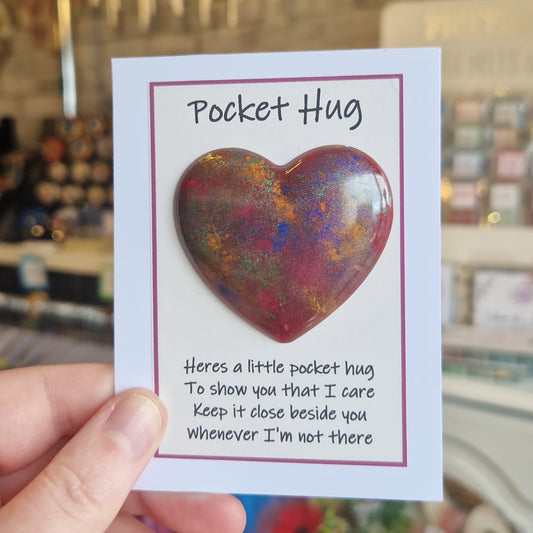 Multi-Colour Heart Resin Pocket Hug