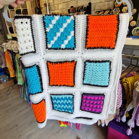 Neon Multi Colour Crochet Blanket