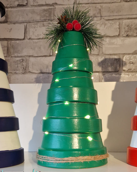 Festive Berry Plant Pot Christmas Tree with Lights