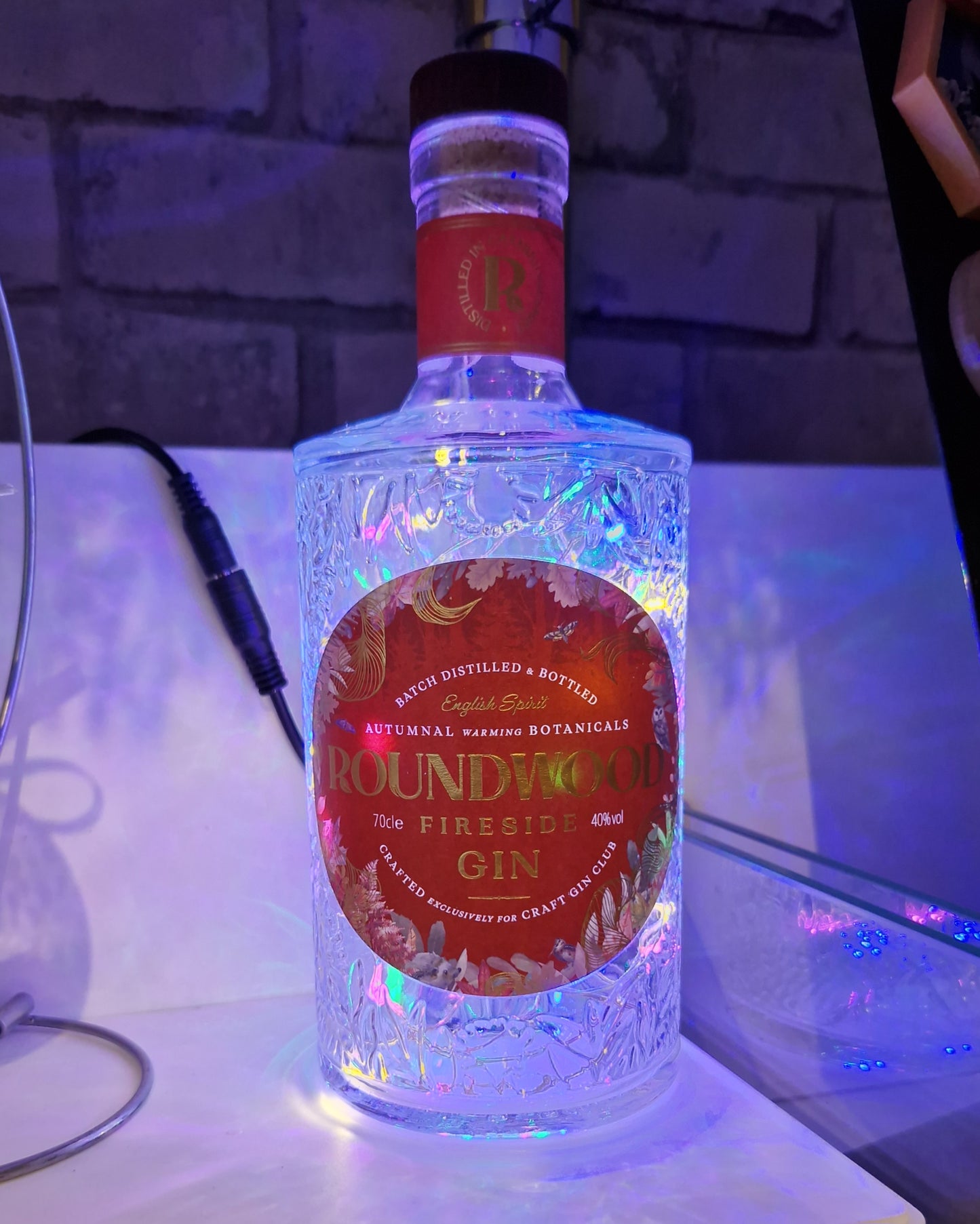 Roundwood Fireside Gin Bottle Lamp