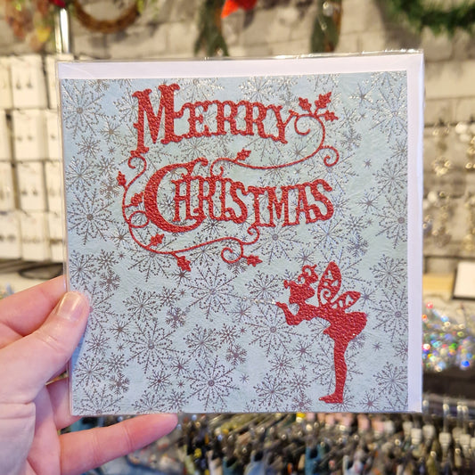 Red Fairy Snowflake "Merry Christmas" Christmas Card