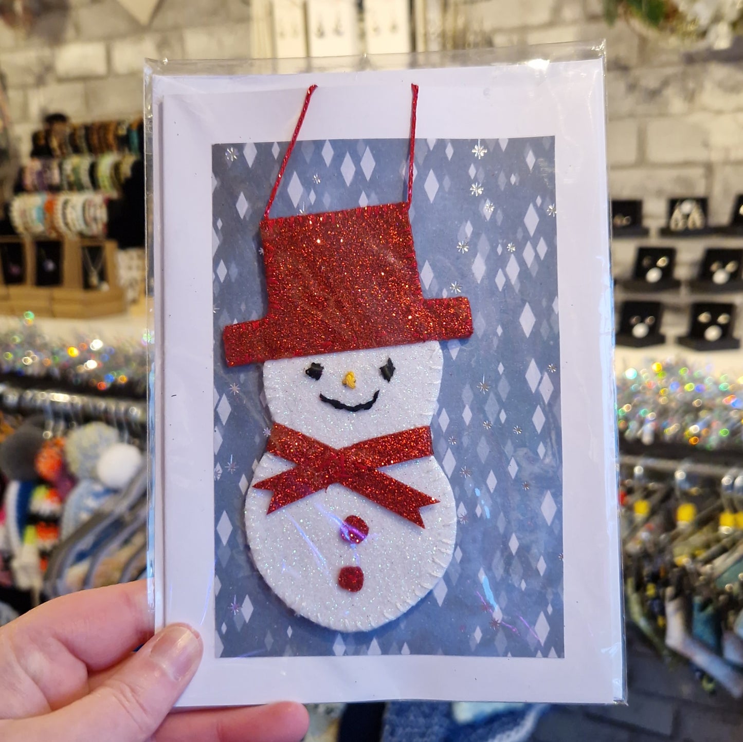 Red Snowman Keepsake Christmas Card