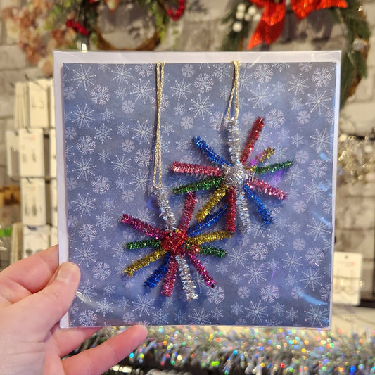 Blue Snowflake Keepsake Christmas Card