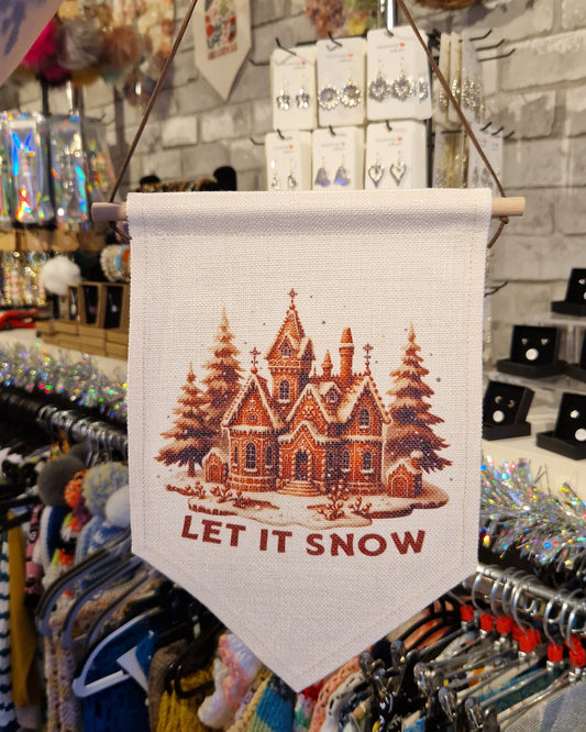 "Let it Snow" Christmas Pennant Flag