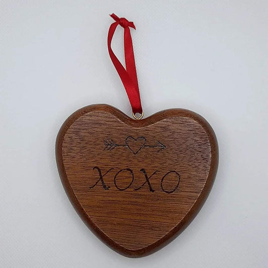 XOXO Solid Wooden Heart Hanger