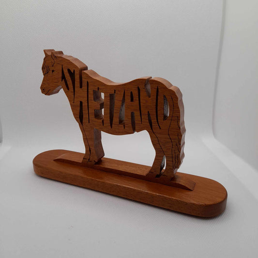 Shetland Pony Wooden Animal Ornament