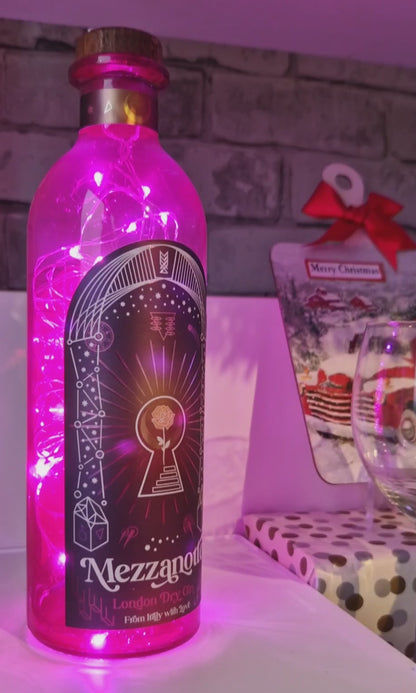 Pink Mezzanotte Gin Bottle Lamp