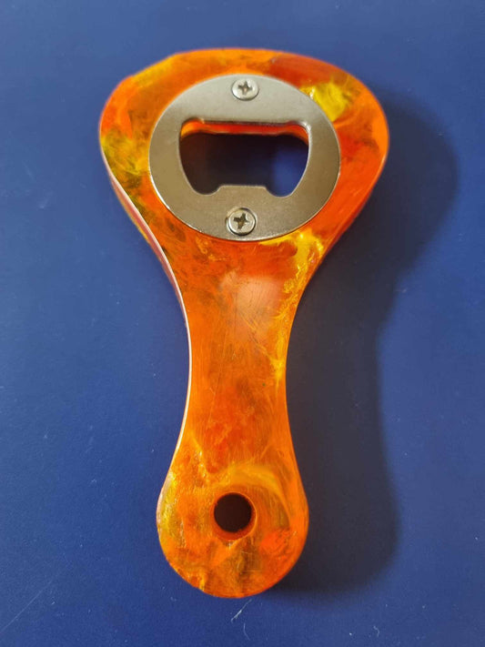 Orange Marble Resin Bottle Opener
