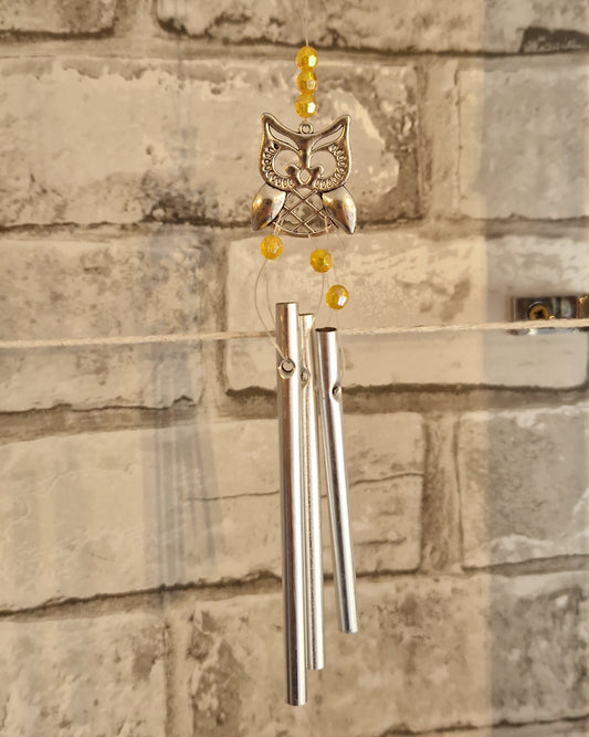Yellow Owl Wind Chime