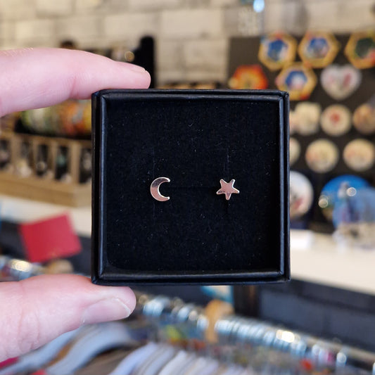 Moon & Star Peerie Stud Earrings