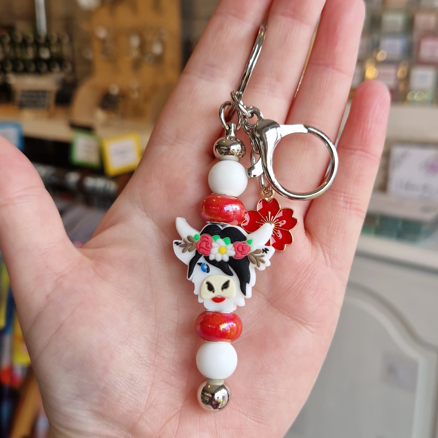 Silver Silicone Bead Keyrings