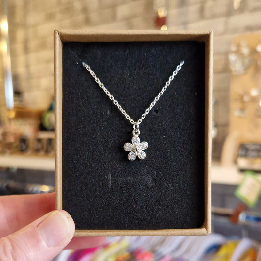 Sparkly Flower Necklace