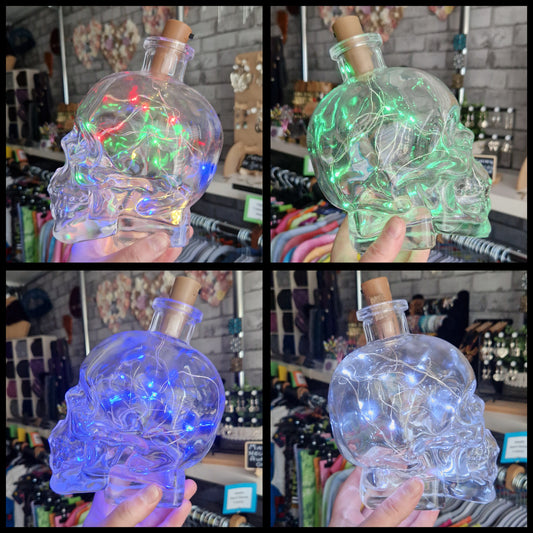 Heavy Light Up Glass Skull