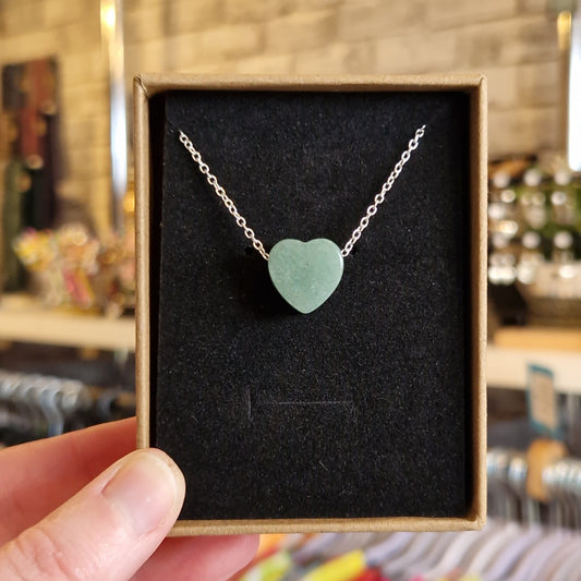 Green Chunky Heart Necklace