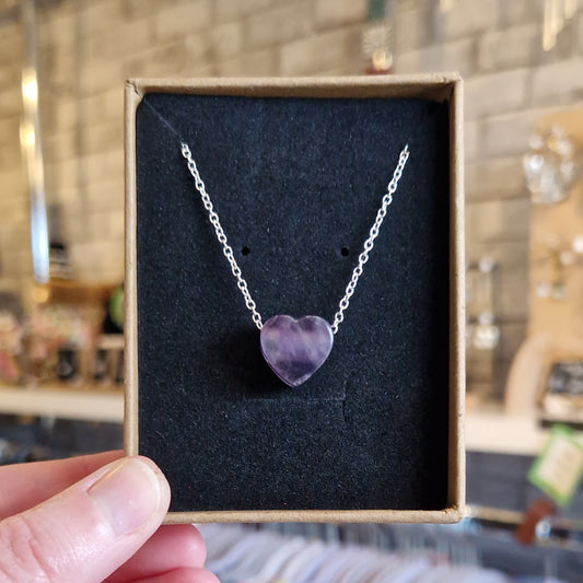 Purple Chunky Heart Necklace