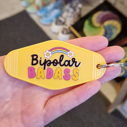 "Bipolar Badass" Motel Keyring