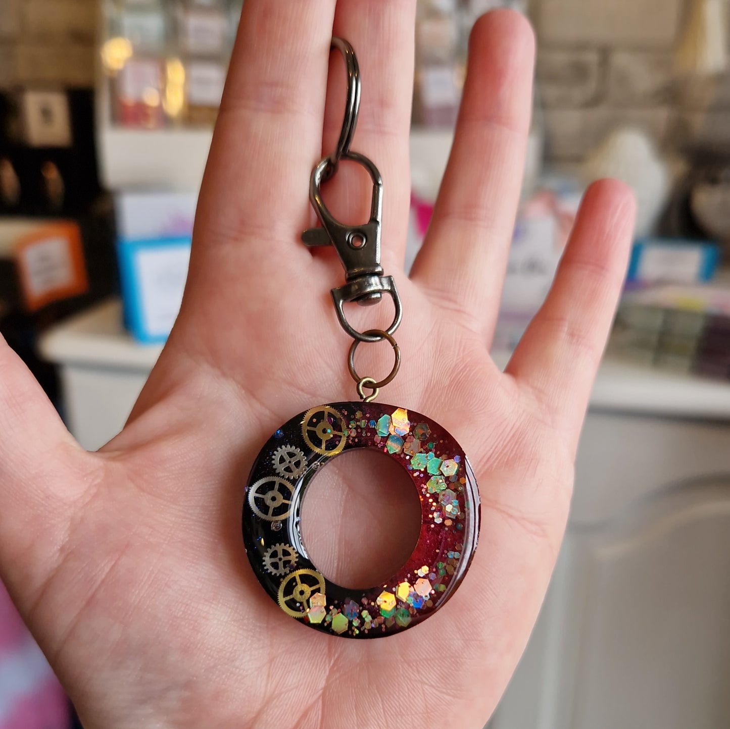 O - Steampunk Letter Resin Keyring