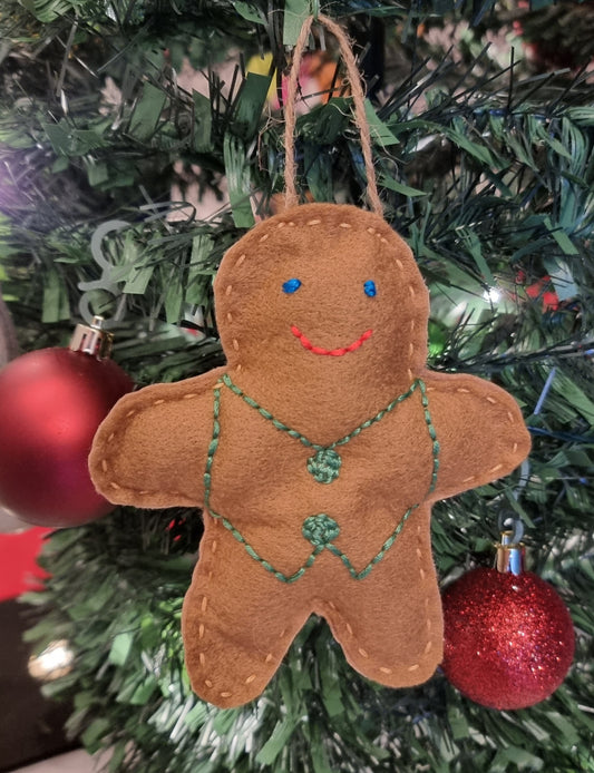 Handmade Gingerbread Person Decoration - All Proceeds to Shetland Cat Rescue