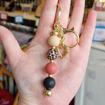 Gold Silicone Bead Keyrings