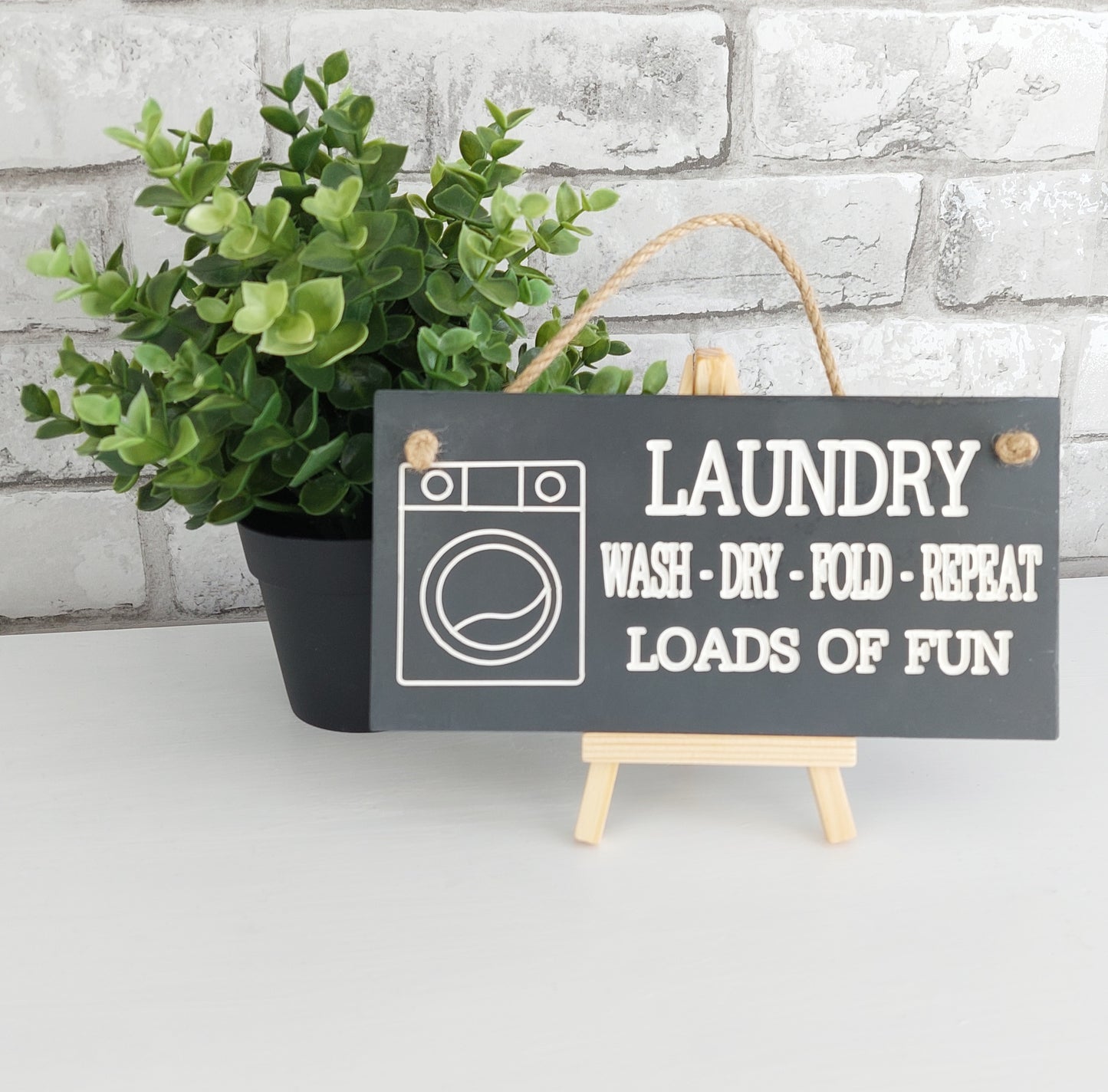 Slate Hanging Sign - Laundry