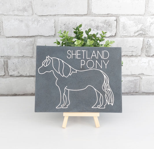 Medium Slate Plaque - Shetland Pony