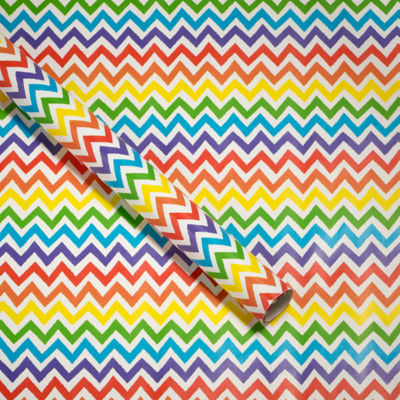 Gift Wrap - Rainbow Zig Zag